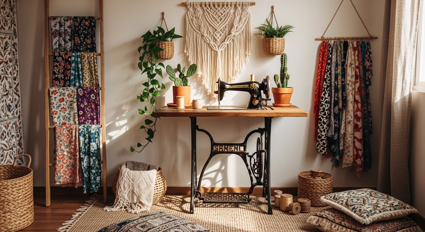 What Are the Cool Sewing Room Decor Boho?