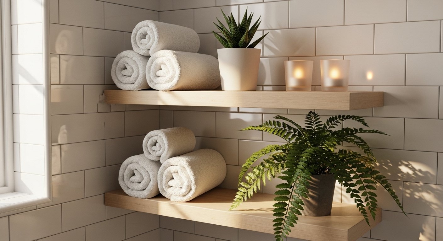 25 Best Bathroom Shelf Decor On A Budget for Every Style
